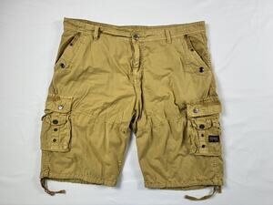 Galaxy by Harvic Originals Raw Denim Cargo Shorts Mens 42 Khaki 12" Inseam